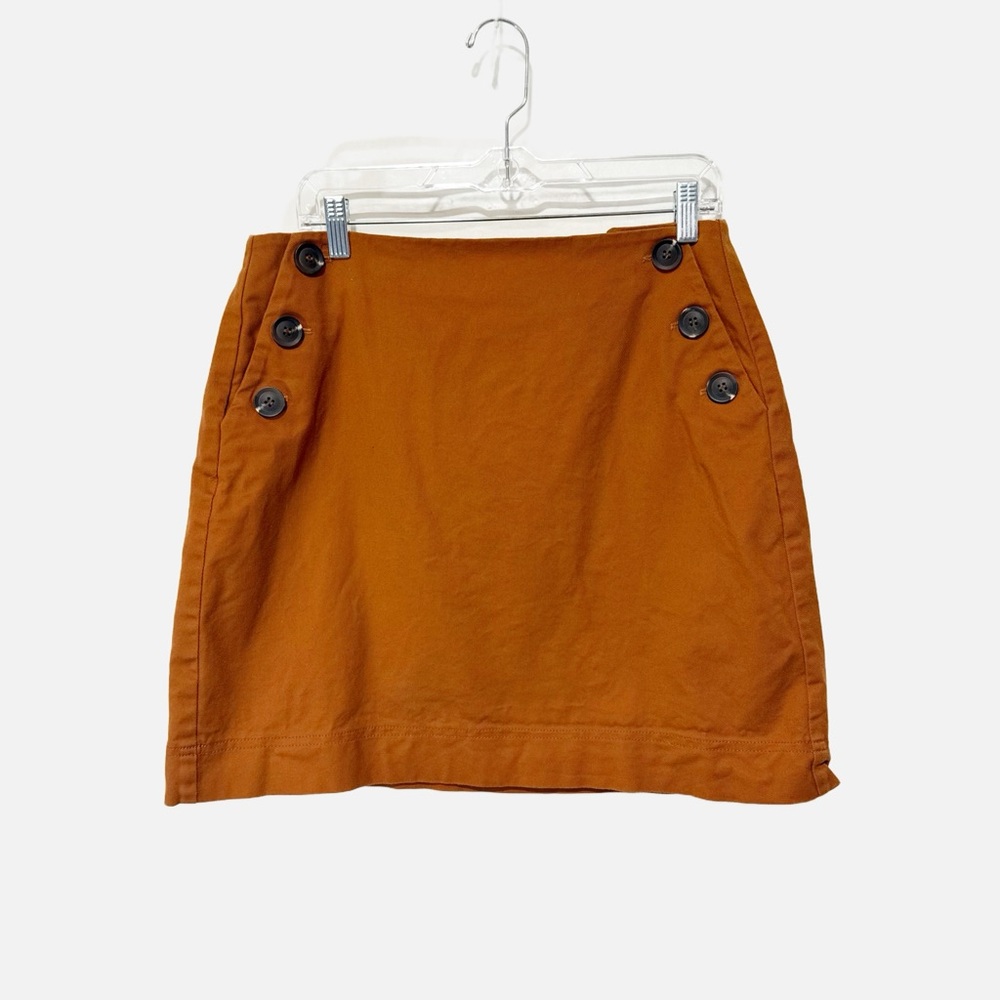 Boden Women's Mini Skirt Rust Sailor Buttons Cotton Twill Coastal Size 12R